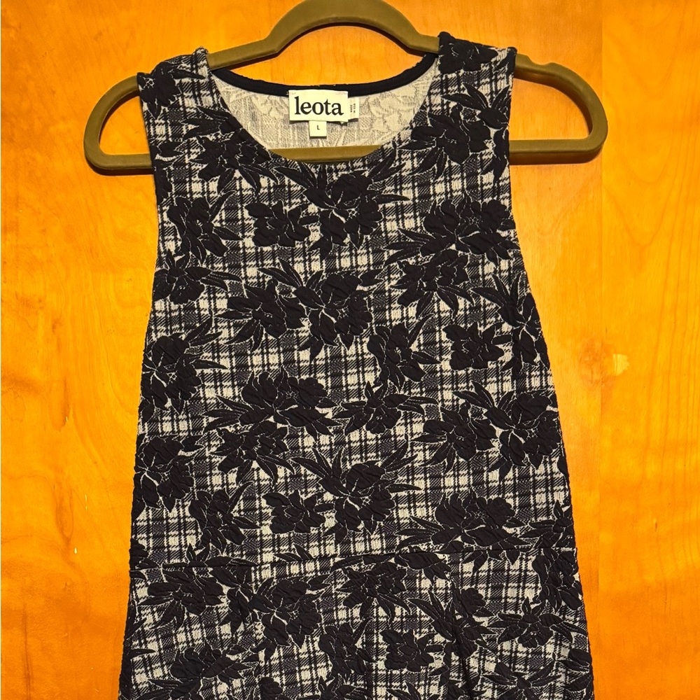 Leota Black and White Women's Dress Sz L